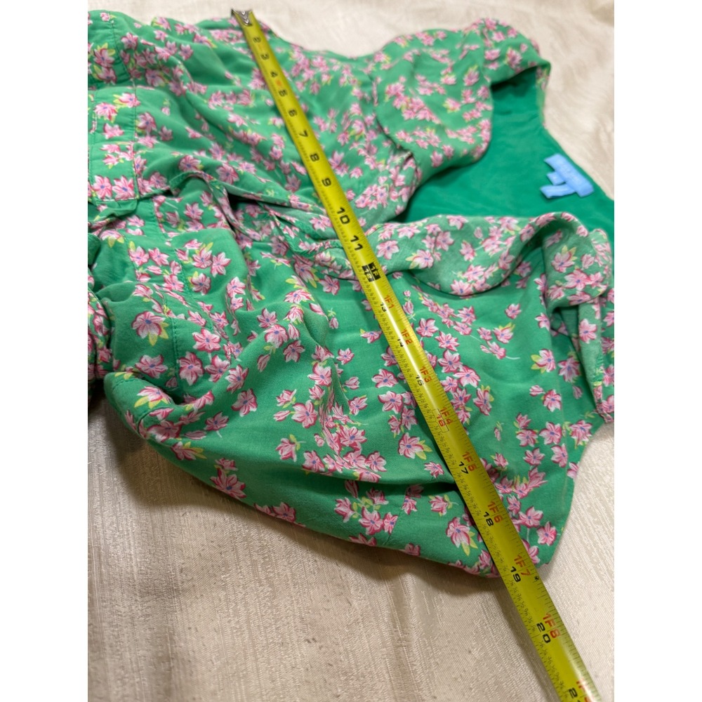 Draper James RSVP Women's Large Green Floral Wrap Mini Dress - Picture 5 of 6